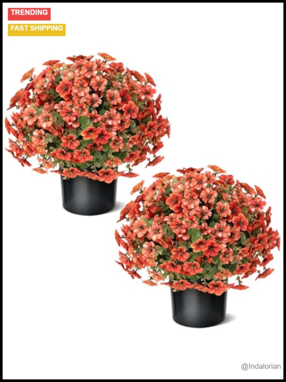 2 Set Artificial Eucalyptus Petunia Topiary Ball Trees 17in UV Resistant